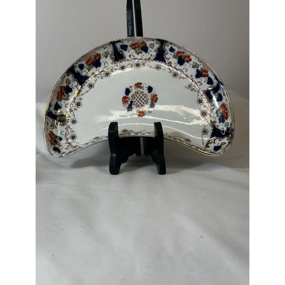 Westbourne England Porcelain Bone Plate Imari Pattern Platter Antique C‎ 1800's